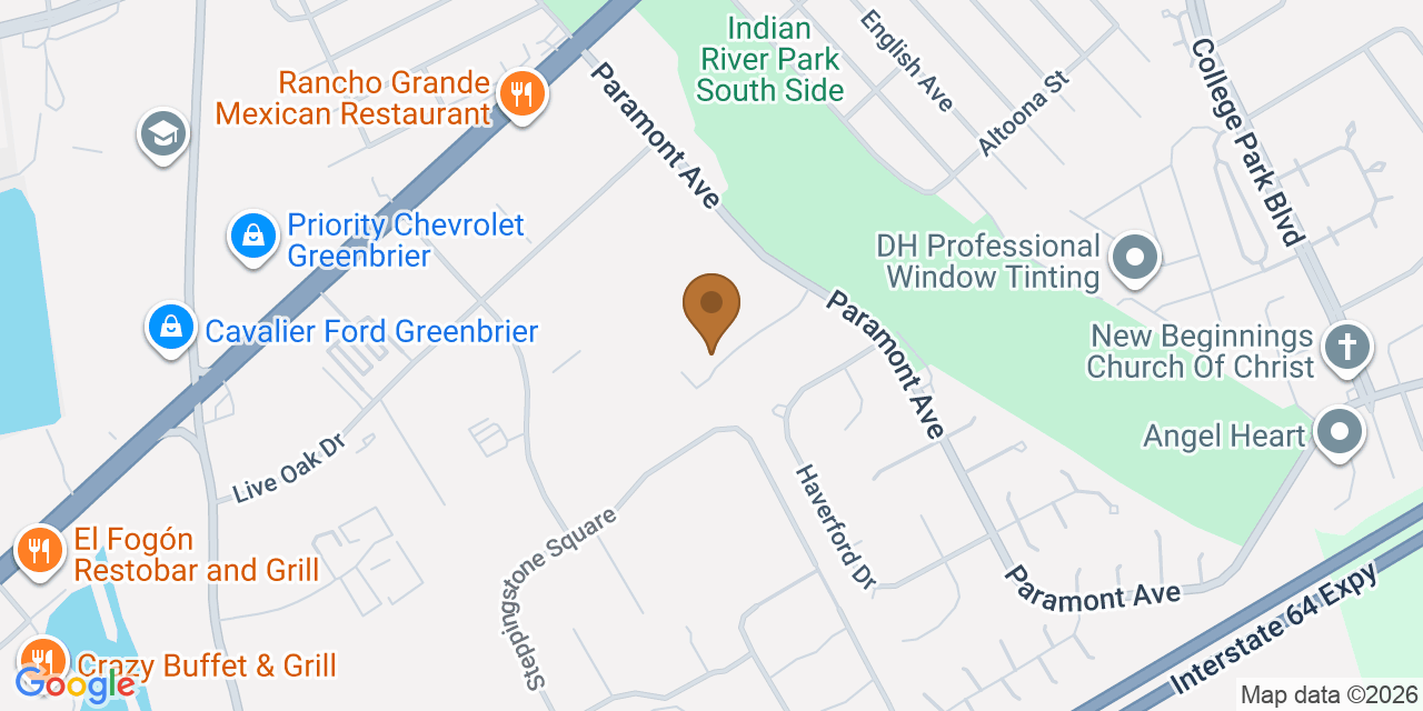 Map showing the Google Business location of Atlantic Craftsman LLC at 908 Business Park Drive, Chesapeake, VA, 23320