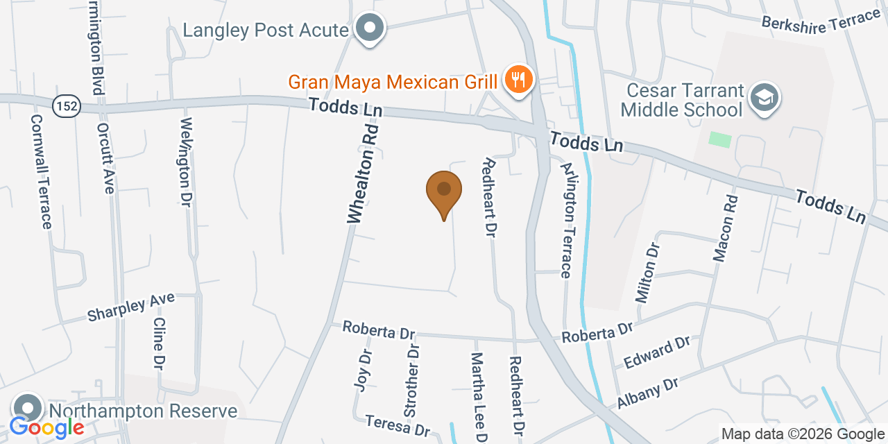 Map showing the Google Business location of Bass Roofing LLC at 481 Harwin Drive, Hampton, VA, 23666