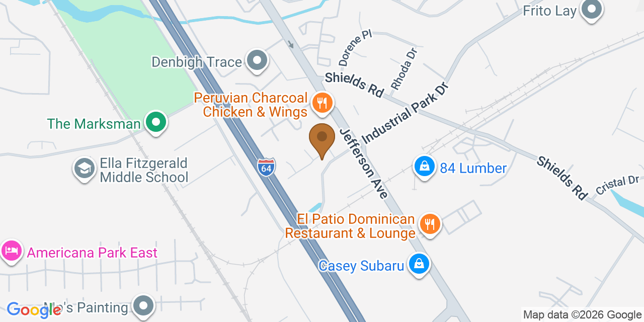 Map showing the Google Business location of Xport Roofing at 204 Jakes Lane, Newport News, VA, 23608