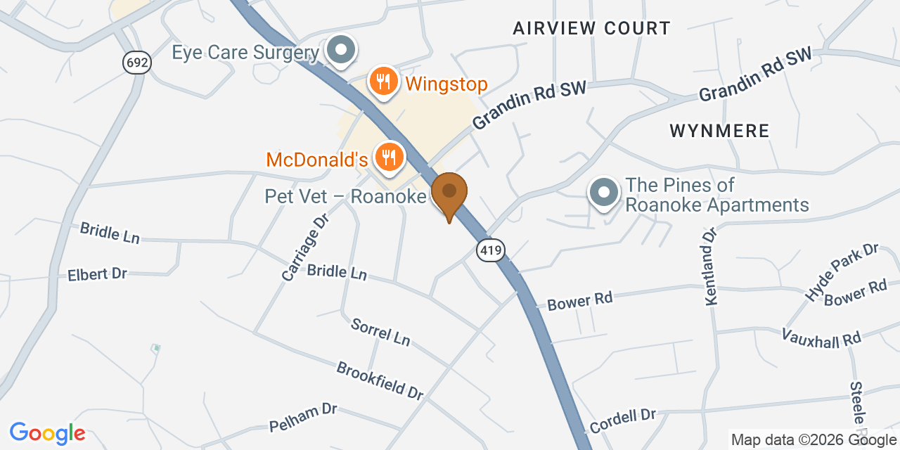 Map showing the Google Business location of Commonwealth Roofing Specialists, LLC at 2149 Electric Road, Cave Spring, VA, 24018