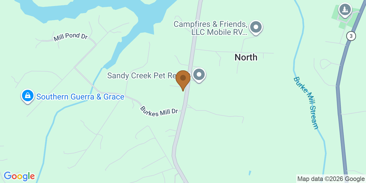 Map showing the Google Business location of Three Rivers Roofing, LLC at 9680 Burkes Pond Road, North, VA, 23128