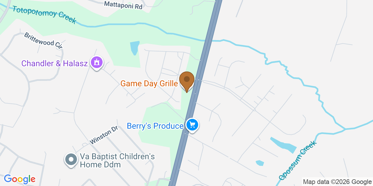 Map showing the Google Business location of Hanover Homes and Roofing, LLC at 8115 Judith Lane, Mechanicsville, VA, 23116