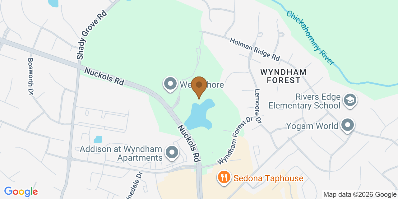 Map showing the Google Business location of Nathan's Roof Repairs, Inc. at 301 Concourse Boulevard, Glen Allen, VA, 23059