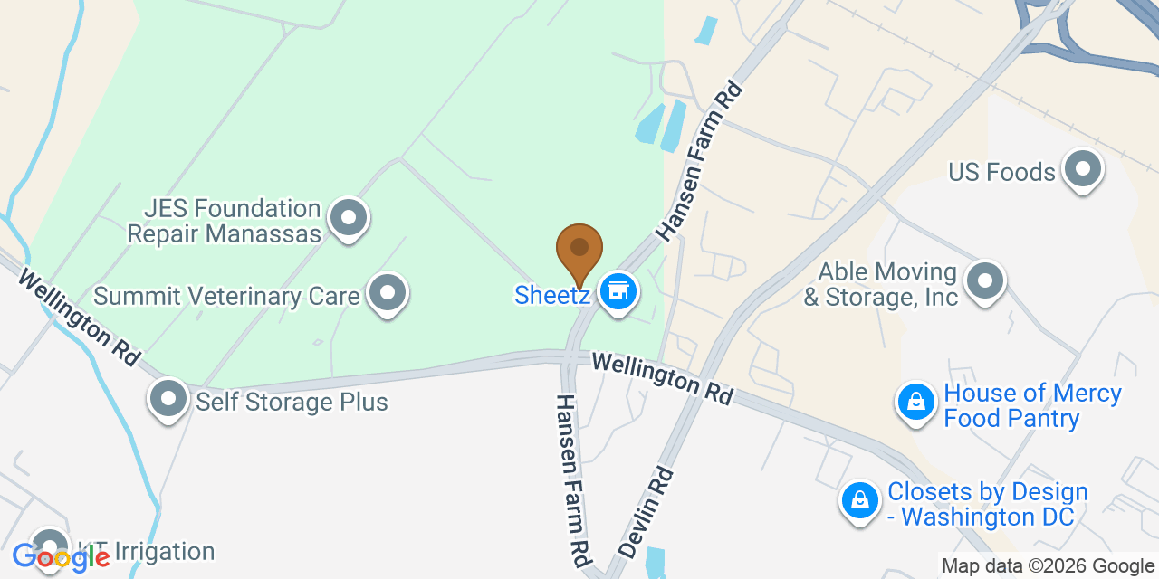 Map showing the Google Business location of Summit Roofing Contractors at 13042 Balls Ford Road, Manassas, VA, 20109