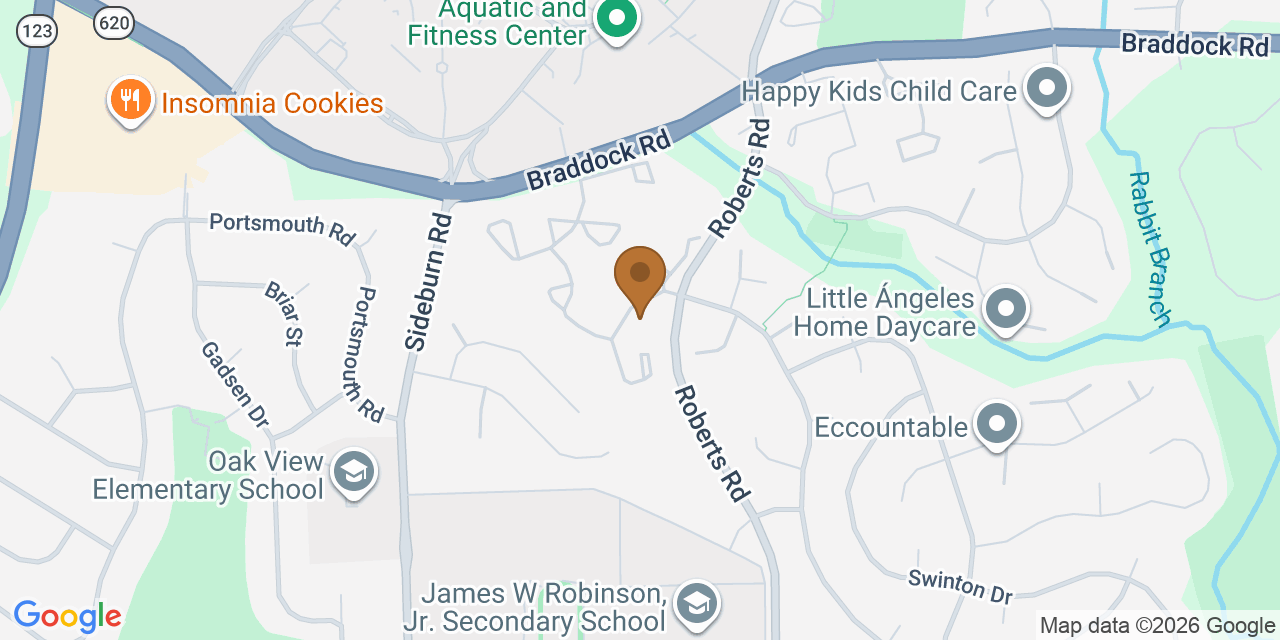 Map showing the Google Business location of Ez Roofing and Gutters LLC at 4774 Gainsborough Drive, Fairfax, VA, 22032