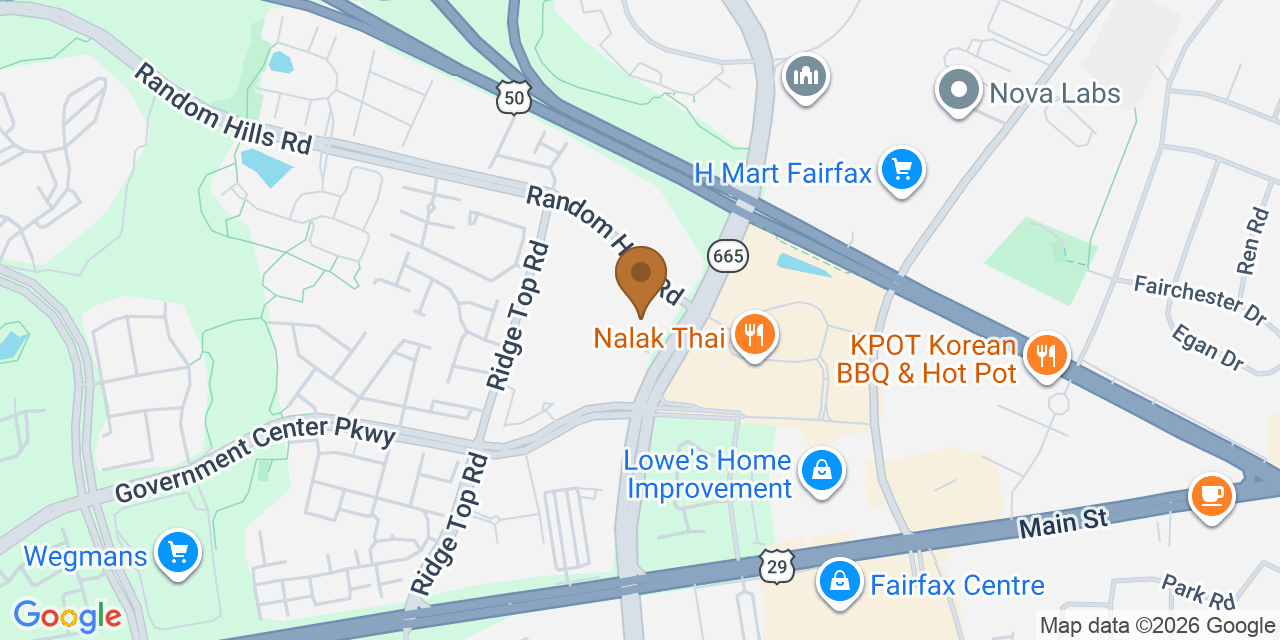 Map showing the Google Business location of Creative Contractors at 11325 Random Hills Road, Fairfax, VA, 22030
