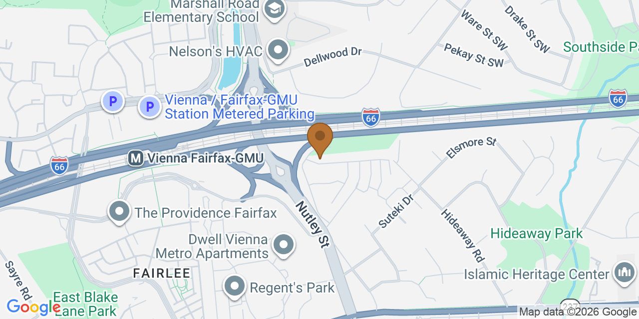 Map showing the Google Business location of Kings Roofing Company at 9220 Topaz Street, Fairfax, VA, 22031