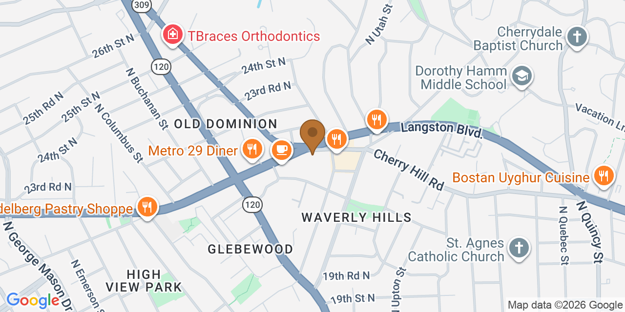 Map showing the Google Business location of Painter Roofing and Construction LLC at 4620 Cherry Hill Road, Arlington, VA, 22207