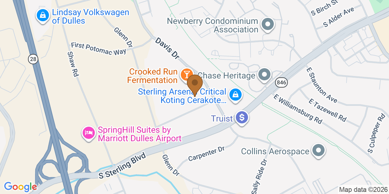 Map showing the Google Business location of Roofing & More, Inc. at 1323 Shepard Drive, Sterling, VA, 20164