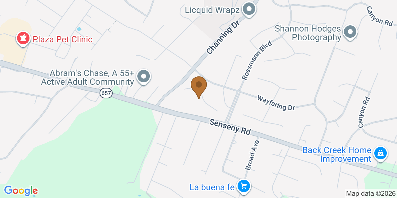 Map showing the Google Business location of Integrity Roofing at 108 Julasar Drive, Winchester, VA, 22602