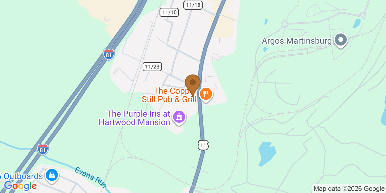 Map showing the Google Business location of Black Stone Roofing, LLC at 1245 Airport Road, Winchester, VA, 22602